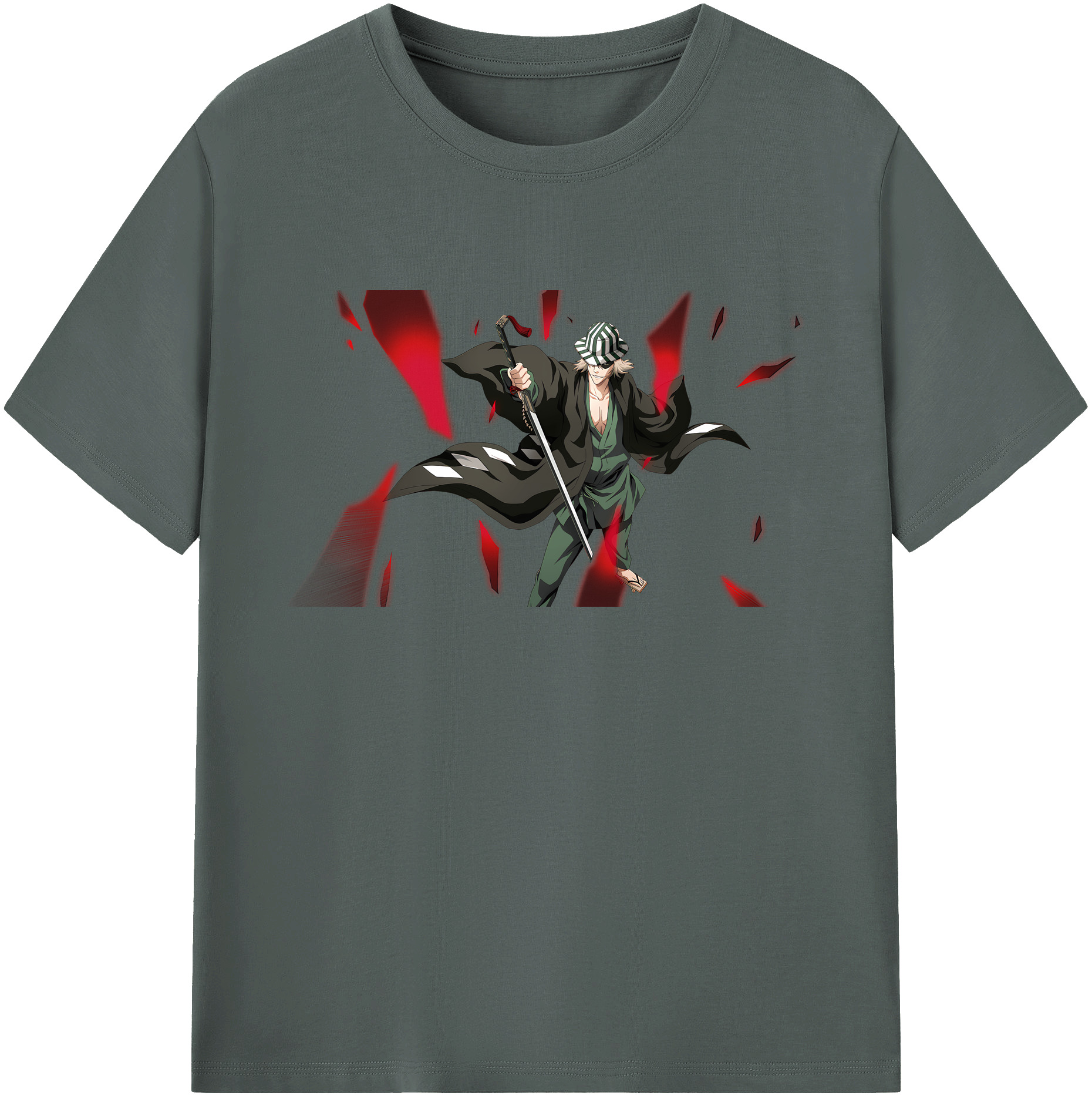 （画像用） "ブリーチ 浦原 喜助（うらはら きすけ） BLEACH Urahara Kisuke " 綿100％ メンズ半袖Tシャツ｜肌触りやわらか＆通気性